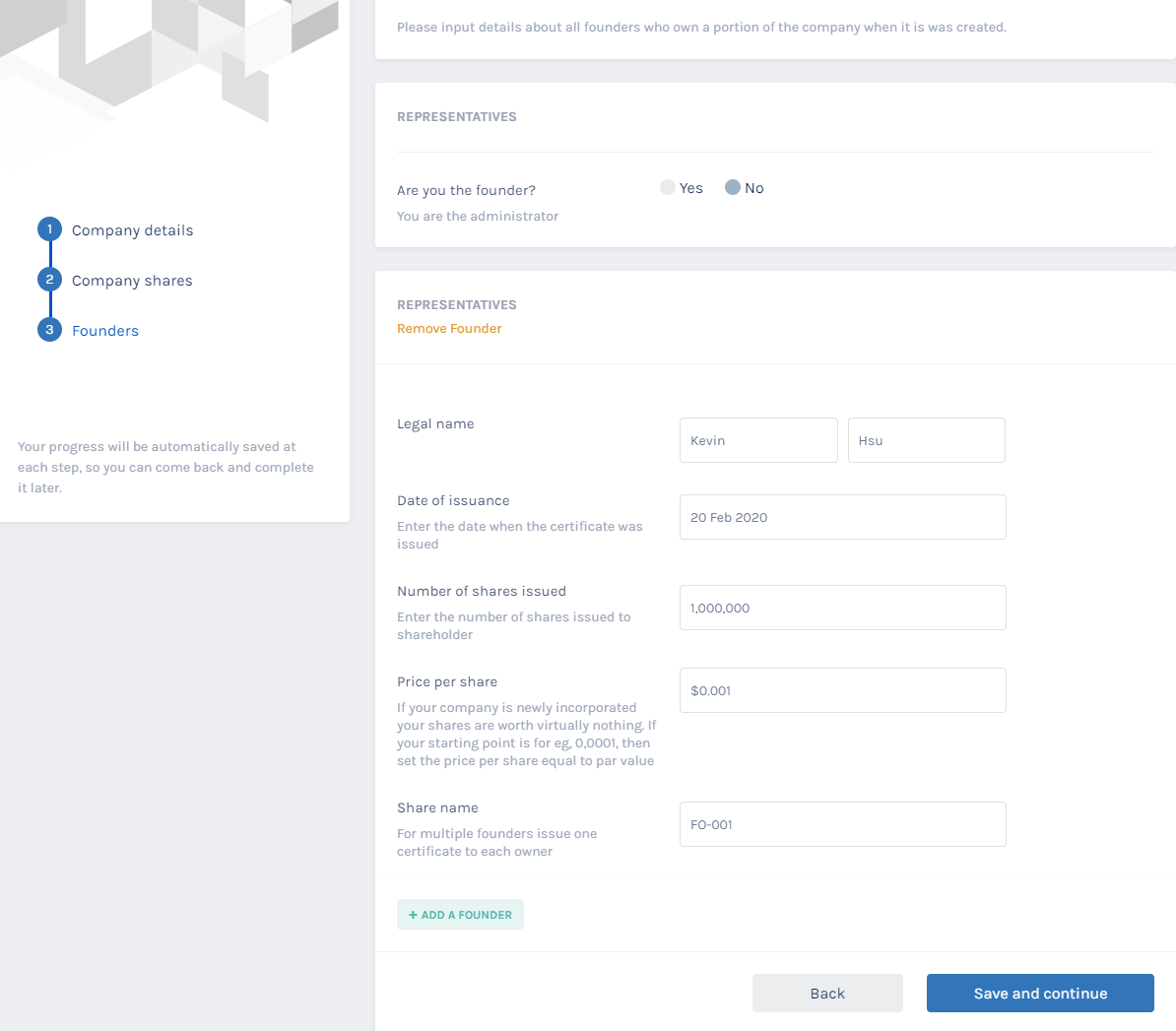 Founder details