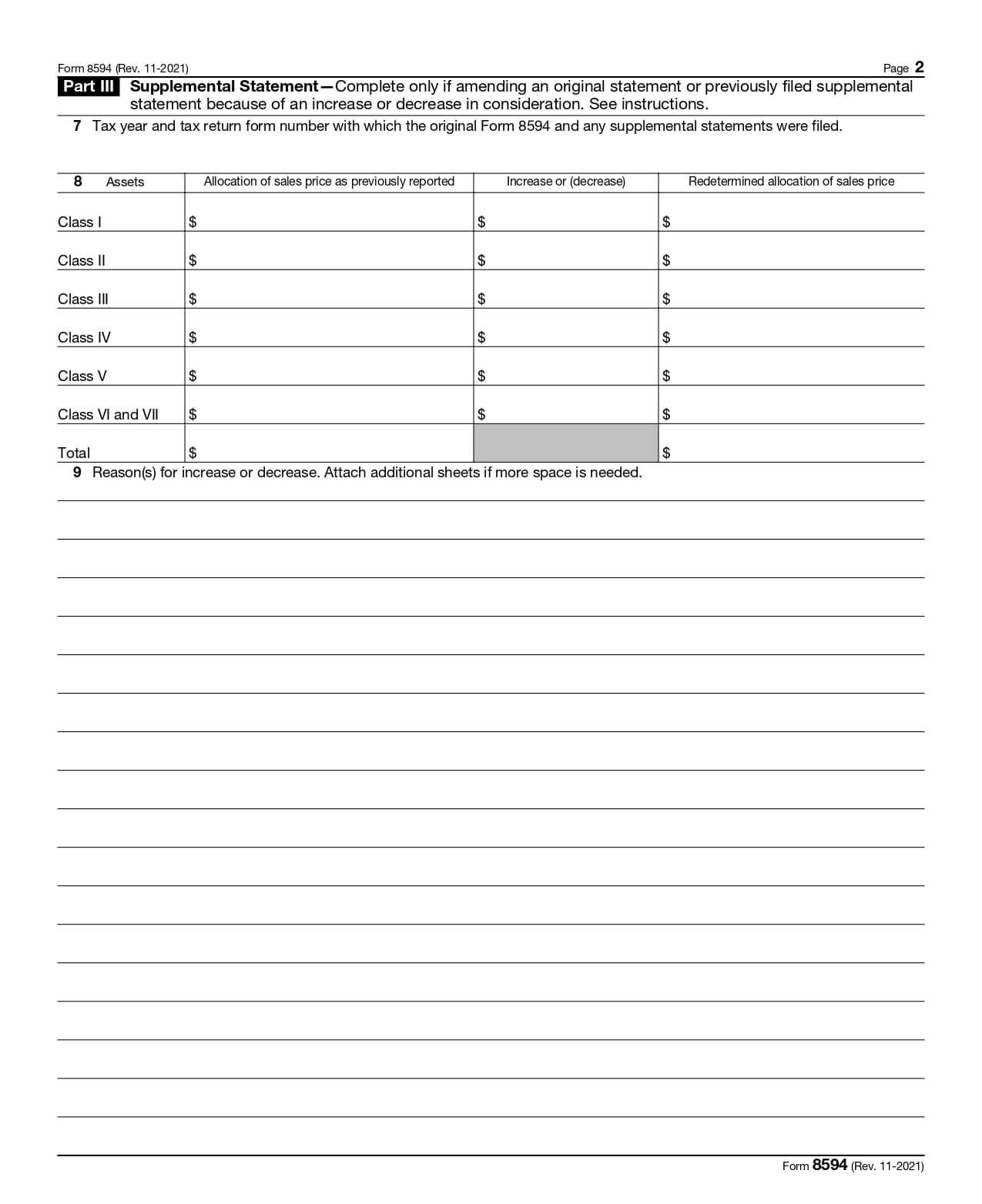 form 8594 second page
