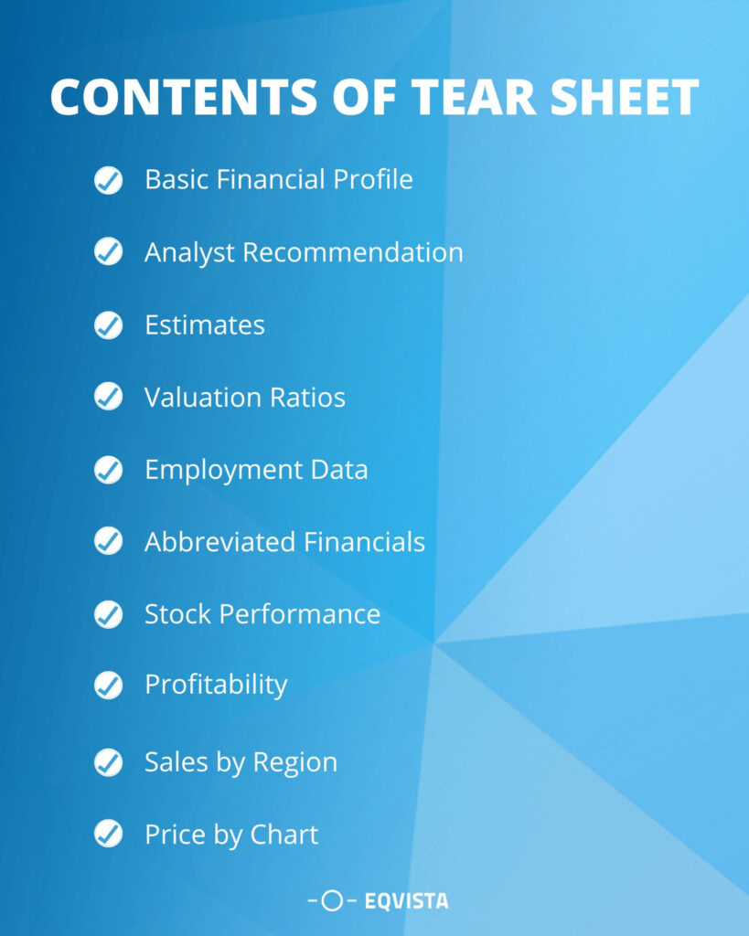 Contents of a Tear Sheet